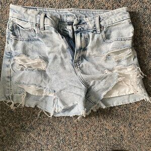 American Eagle Outfitters Blue Distressed Jean Shorts size 4